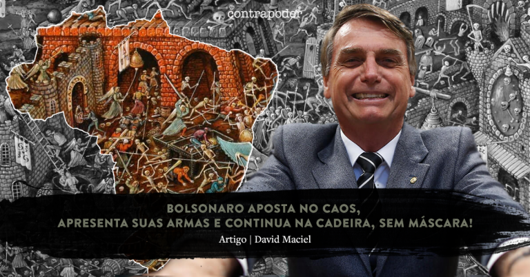 Bolsonaro aposta no caos, apresenta suas armas e continua na cadeira, sem máscara!